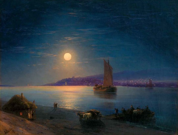 Night at the sea by Ivan Aivazovsky